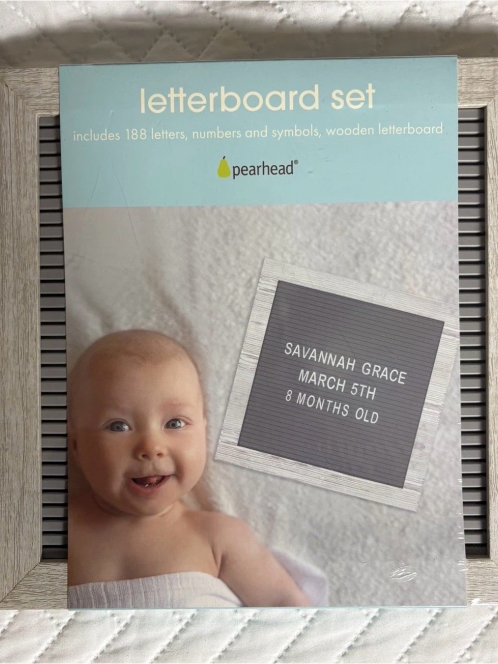 Letterboard Set By Pearhead 188 Letters Symbols Wooden Board New 9x9in